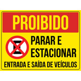 Placa Proibido Parar E