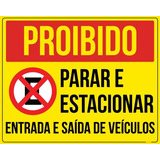 Placa Proibido Parar E