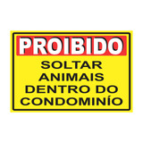 Placa Proibido Soltar Animais