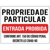 Placa Propriedade Particular Entrada