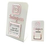 PLACA QR CODE INSTAGRAM BRANCO ROSE