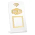 Placa Qr Code Wifi Balcão Comercio Acrilico Cristal 8 X 15cm Cristal Com Dourado