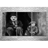 Placa Quadro Cinema Filme Charlie Chaplin 3 Peças 90 Cm