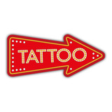 Placa Quadro Flecha Vermelha Tattoo   Decoração Estúdio