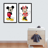 Placa Quadro Mdf 45x60cm Desenho Mickey Minnie Infantil