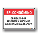 Placa Regras Condominio Agradece