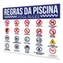 Placa Regras Da Piscina   Pool Rules 50x40 Cm