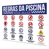 Placa Regras Da Piscina   Pool Rules 50x40 Cm