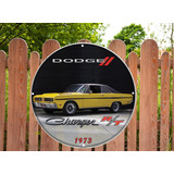 Placa Retrô Em Metal Dodge Charger R t 1973