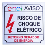 Placa Risco Choque Elétrico Gerador Energia Enel 15x15 Pvc