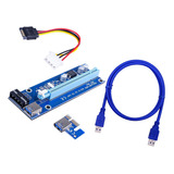 Placa Riser 006s Pcie 60cm Usb 3 0 1x 4x 8x 16x 4pin 
