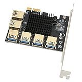 Placa Riser PCI E 1 A 6 Portas Para Linux Para Win Placa De Expansão SATA USB 3 0 Para GPU Ethereum Bitcoin Mining 