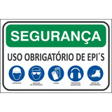 Placa Segurança Uso Obrigatório De Epi 30x20cm Sinalização