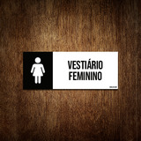 Placa Setor Ícone Vestiário Feminino 23x9