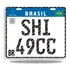 Placa Shineray 49cc 17x20 Mercosul Pvc 2mm
