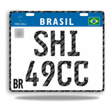 Placa Shineray 49cc 17x20 Mercosul Pvc 2mm