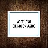 Placa Sinalização   Acetileno Cilindros Vazios 27x35