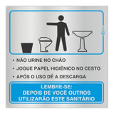 Placa Sinalização Alumínio Regras Banheiro Masculino