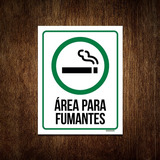 Placa Sinalização   Área Para Fumantes 18cmx23cm