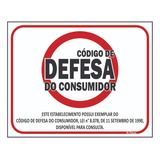 Placa Sinalização Código De Defesa Do Consumidor 25x20