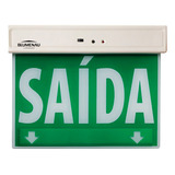 Placa Sinalização De Saída Led 1 Face Verde 1w Blumenau Ilum 110v 220v