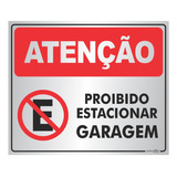 Placa Sinalização Garagem Proibido Estacionar Alumínio