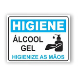 Placa Sinalização Higiene Alcool Gel 20x15 Pvc Adesiva