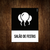Placa Sinalização Ícone Salão De Festas 18x23