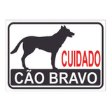 Placa Sinalização Indicativa Cuidado Cão Bravo Portão Porta