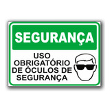 Placa Sinalização Indicativa Epi Segurança Óculos A5 20 X 15