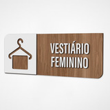 Placa Sinalização Indicativa Vestiário Femin