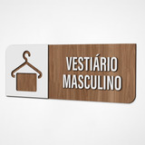 Placa Sinalização Indicativa Vestiário Masculino