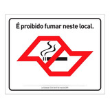 Placa Sinalização Lei Anti Fumo Estado De São Paulo 25x18 Ps
