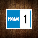 Placa Sinalização Portão 1 Azul 36x46