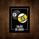 Placa Sinalização Setor Salão De Jogos 18x23