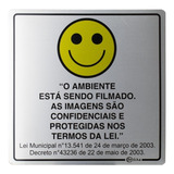Placa Sinalizadora Alumínio Adesivo   Ambiente Sendo Filmado