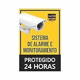 Placa Sinalizadora Sistema De Alarme E Monitoramento 24h 20x30cm