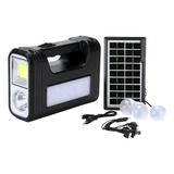 Placa Solar 3 Lâmpadas Bulbo Led Lanterna Carrega Celular
