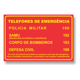 Placa Telefones De Emergencia Epi Samu