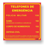 Placa Telefones Emergencia Epi