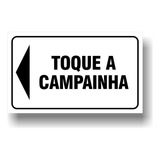 Placa Toque A Campainha Seta Esquerda 10x6cm Discreta