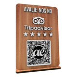 Placa Trip Advisor Qr Code Avaliação Turismo 5 Estrelas Mdf