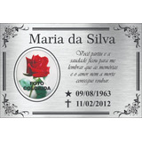 Placa Túmulo Homenagem Inox Escovado 30x15cm Foto Colorida