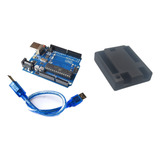 Placa Uno 16u2 Compatível Com Arduino Cabo E Case Em 3d