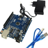 Placa Uno Smd Com Cabo Usb E Fonte 9v compatível Arduino 