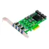 Placa Usb 3.0 Dedicada Pcie Hub, 4 Traseiras E Duas Frontal