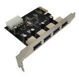 Placa Usb 3 0 Pci e 4 Portas Saida Pci Express Pc Computador