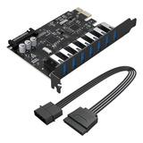 Placa Usb 3 0 Pci e Orico 7 Portas   Cabo