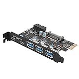 Placa USB PCIe Express De 5 Portas ASHATA USB 3 0 Tipo C Para PCI E Placa De Interface De Cartão De Expansão Multifunções 3 Portas USB 3 0 Cartão Adaptador PCI E De 2
