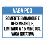 Placa Vaga Pcd Embarque Desembarque Rotativa 27x35 Cor Branco